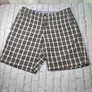 JCrew Patched Plaid Field Chino Shorts Flat Front Mens Size 36 w schoolboy style